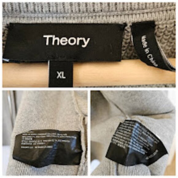 Theory Heather Gray Men's Zip-Up Sweater - Picture 11 of 13